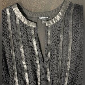 Express Women's Black Lace Blouse
